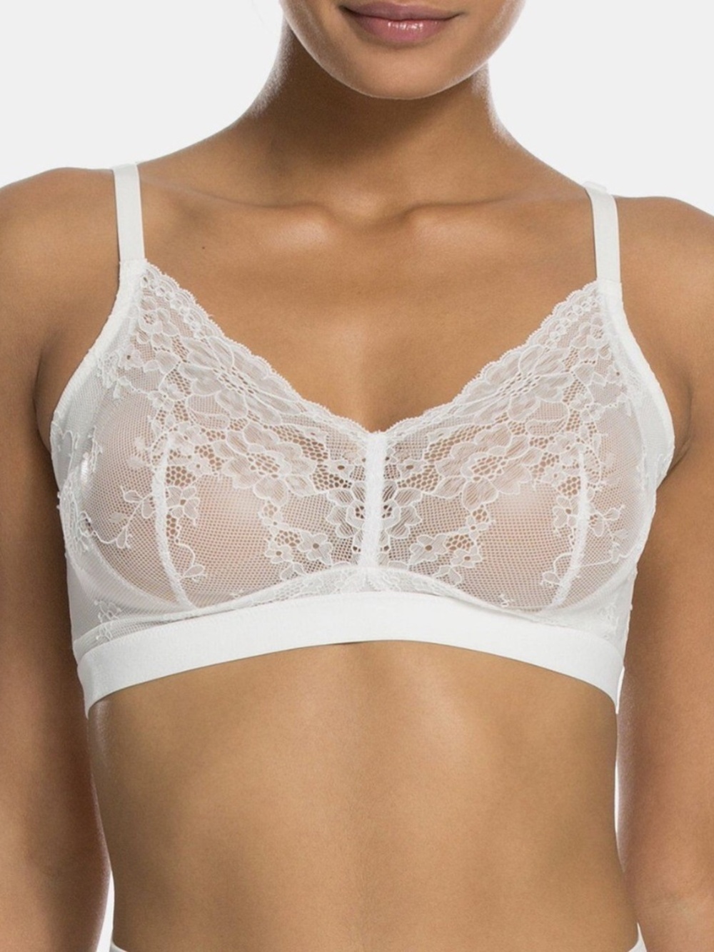 NWT! 🤍 SPANX Spotlight on Lace Bralette, Clean White, Size M